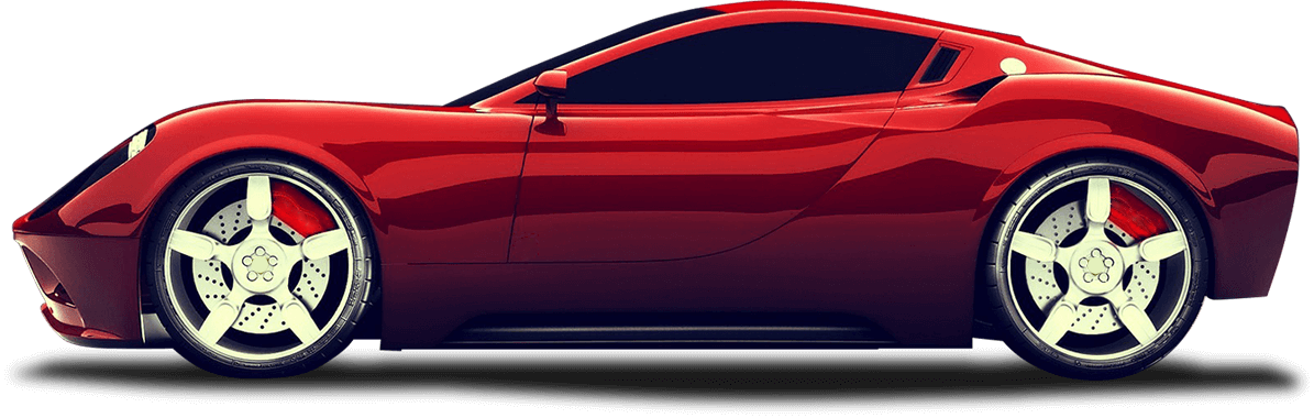 Transparent Red Sports Car